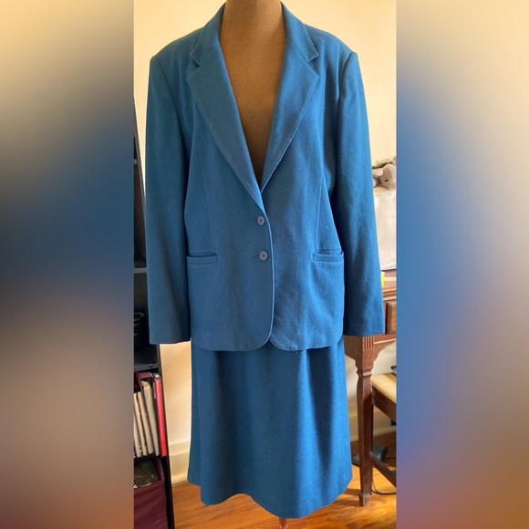Vintage Pant Her Teal 2-piece Ladies Suit Wool - Picture 3 of 13